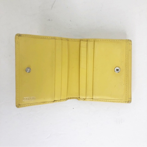 Coach, yellow, leather wallet - Picture 6 of 11